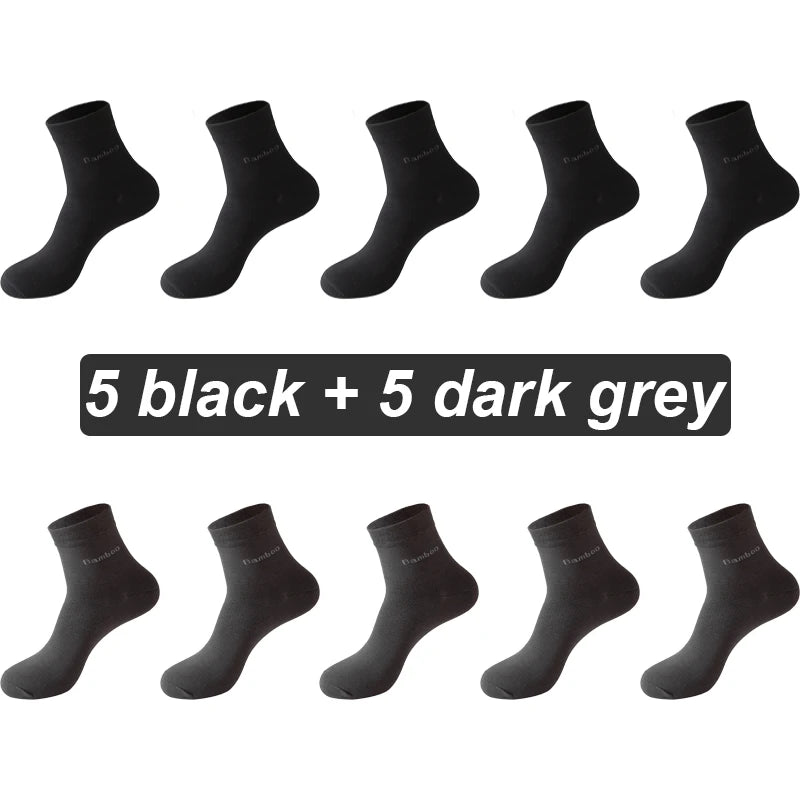 Bamboo Fiber Crew Socks – Soft Breathable Casual Dress Socks for Men & Women