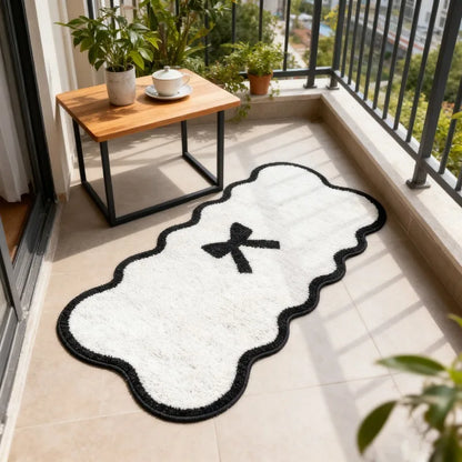 Simple Bowknot Plush Floor Mat - Comfortable And Warm - Bedside Rug For Bedroom, Living Room Decorative Carpet