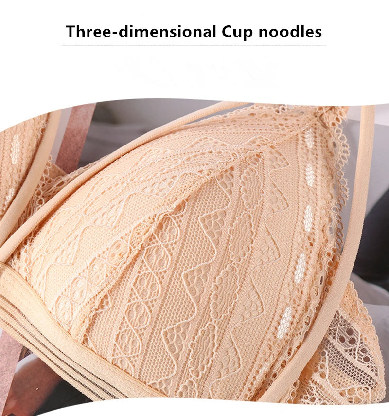 Sexy Lace Bralette for Women – Soft Wireless Push Up Bra