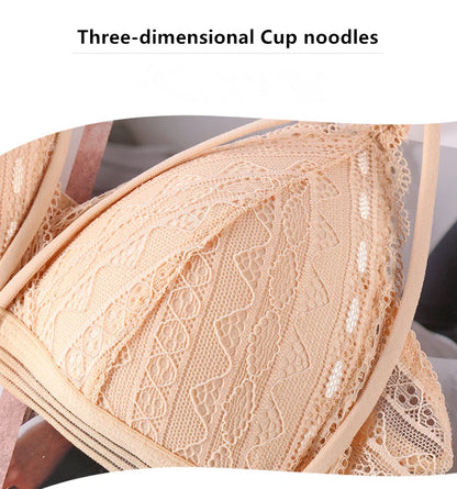 Sexy Lace Bralette for Women – Soft Wireless Push Up Bra