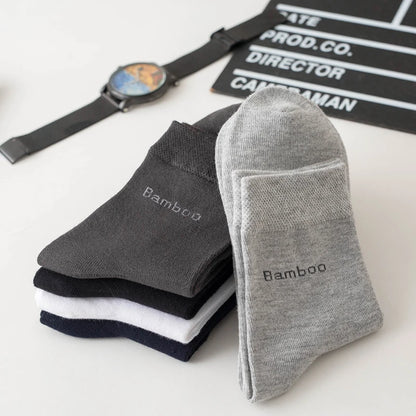 Bamboo Fiber Crew Socks – Soft Breathable Casual Dress Socks for Men & Women