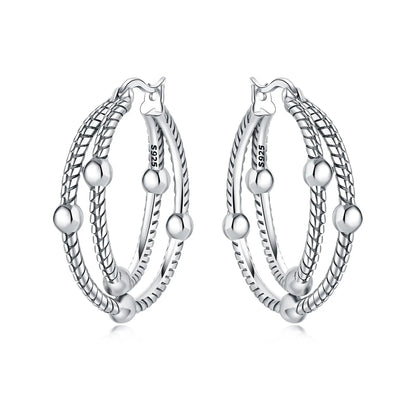 925 Sterling Silver Hoop Earrings – Minimalist Layered Huggie Earrings for Women