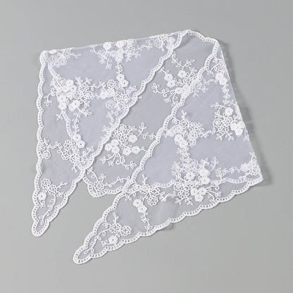 Fashion Ins Lace Hair Scarf Women Retro Triangle Hair Bands Vintage Triangular Headscarf Girls Elegant Headwear Hair Accessories