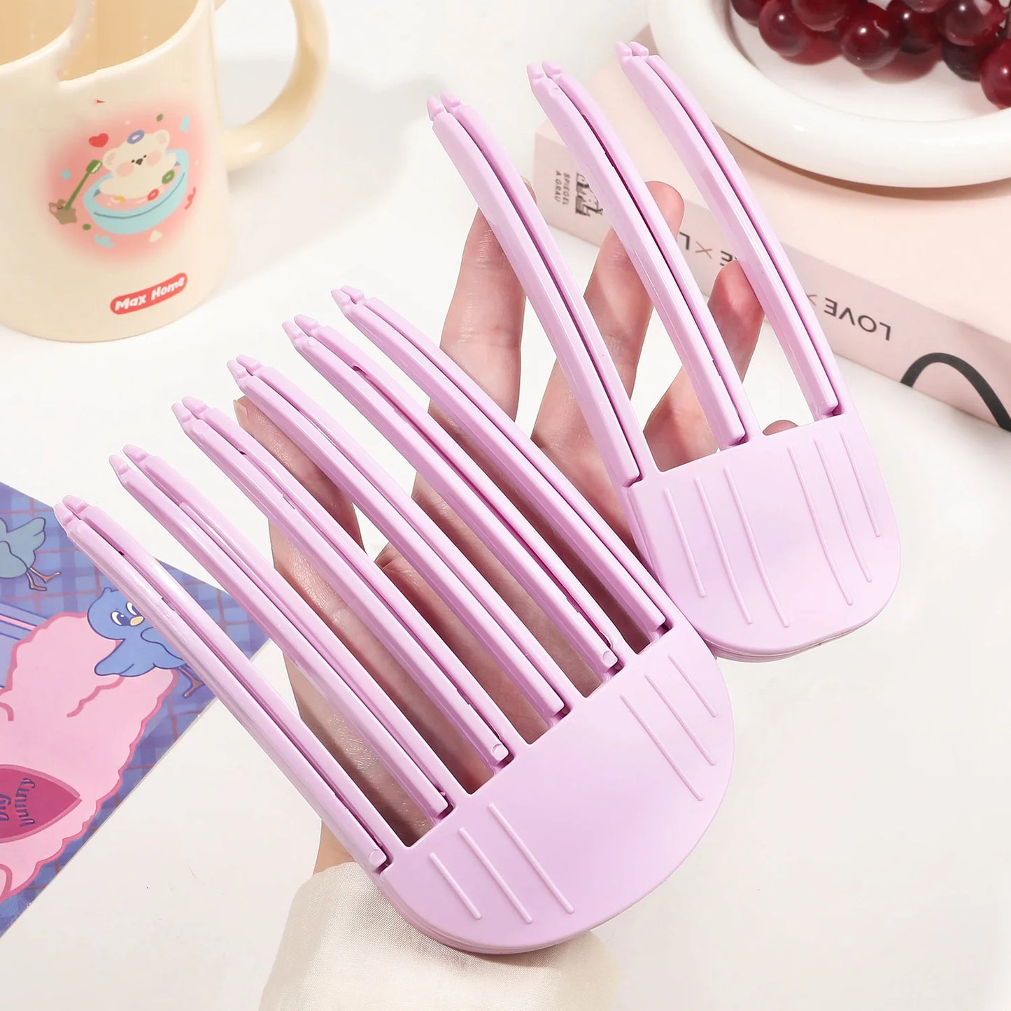 Mini Bangs Hair Claw Clip – Cute Korean Front Hair Roller Clip for Women