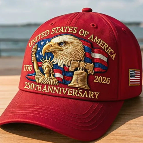 USA 250th Anniversary Eagle Print Baseball Cap