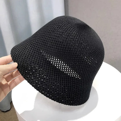 Women’s Knit Bucket Hat – Breathable Summer Crochet Fisherman Cap