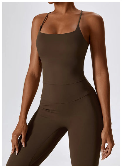 Sage Green Long Sleeve Crop Top & Flare Leggings Set