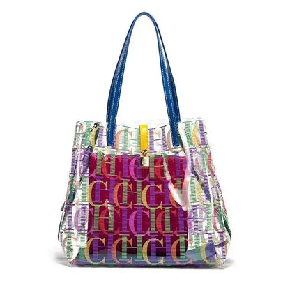 Colorful Transparent Tote Bag – Women’s Fashion Shoulder & Crossbody Bag