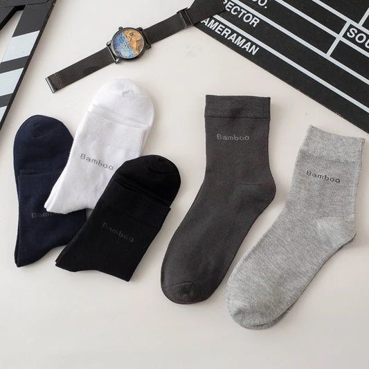 Bamboo Fiber Crew Socks – Soft Breathable Casual Dress Socks for Men & Women