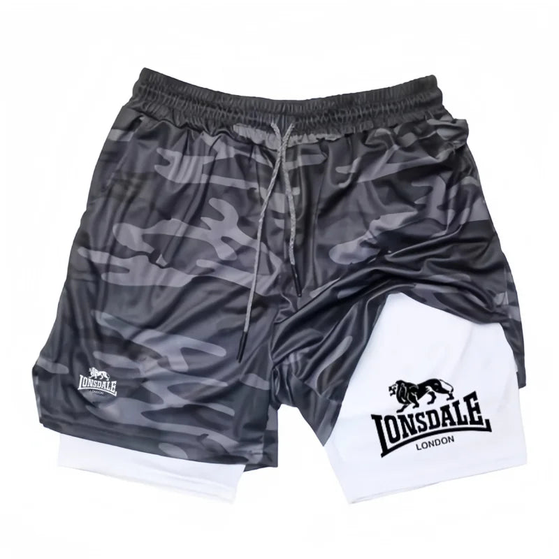 Men’s 2 in 1 Gym Shorts – Compression Layer Athletic Running Shorts Workout Sportswear for Men
