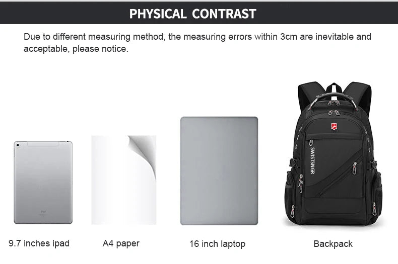 SWISSTSNGR Waterproof Backpack – Casual Laptop & College Bag