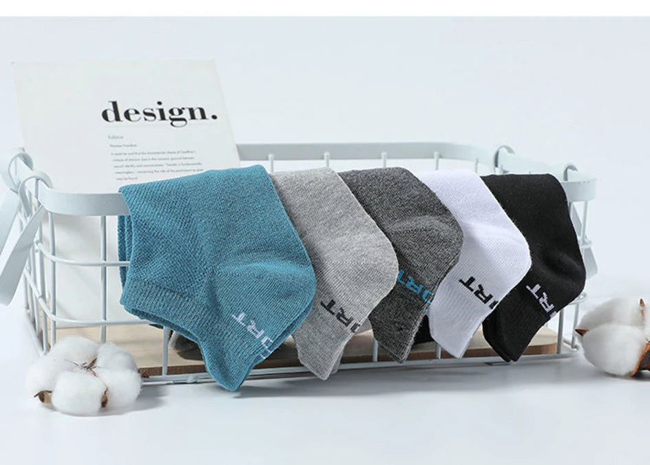 5 Pairs Men’s No Show Sports Socks – Breathable Low Cut Athletic Ankle Socks Set