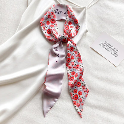 Vintage Paisley Hair Scarf for Women – Satin Headband Neck Tie Ribbon
