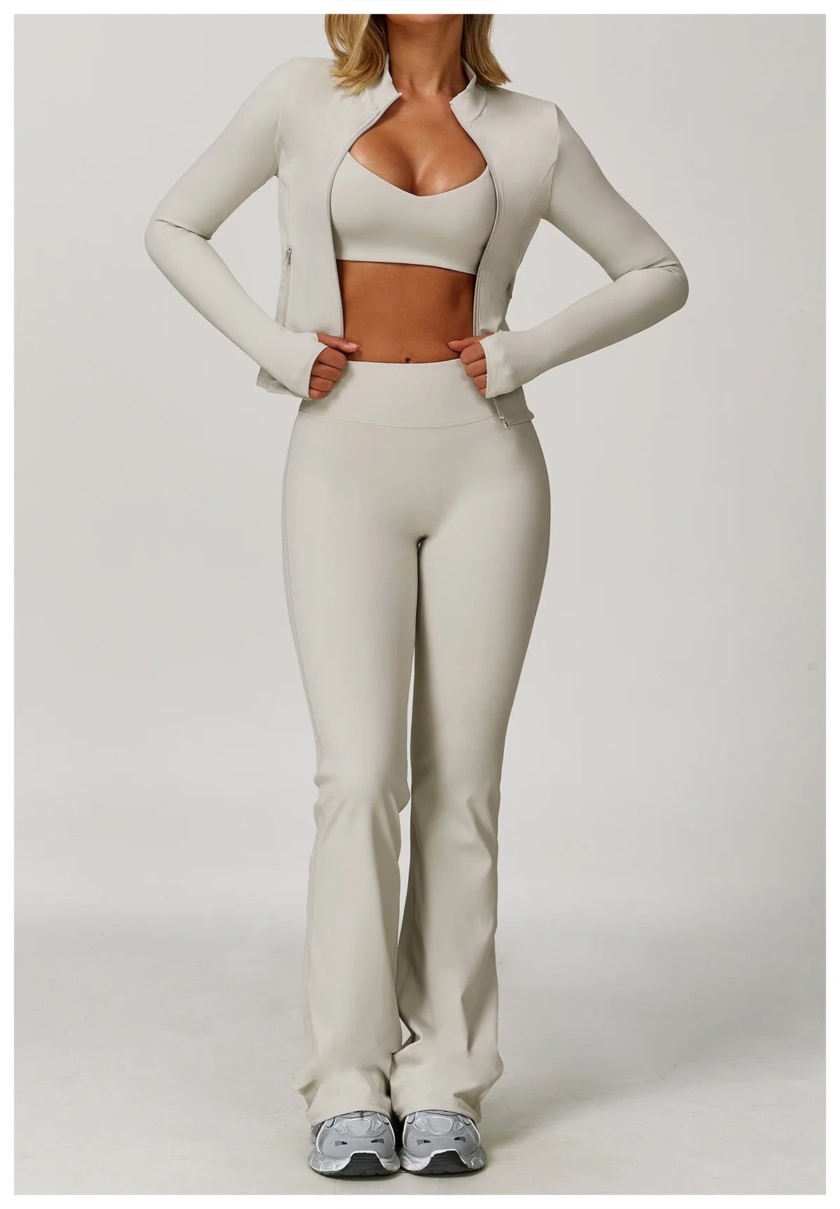 Women's Tracksuits 2 Pieces Sports Set Women Tracksuit Running Workout Sport Suit Gym Sportswear Long Sleeve Bra Clothing