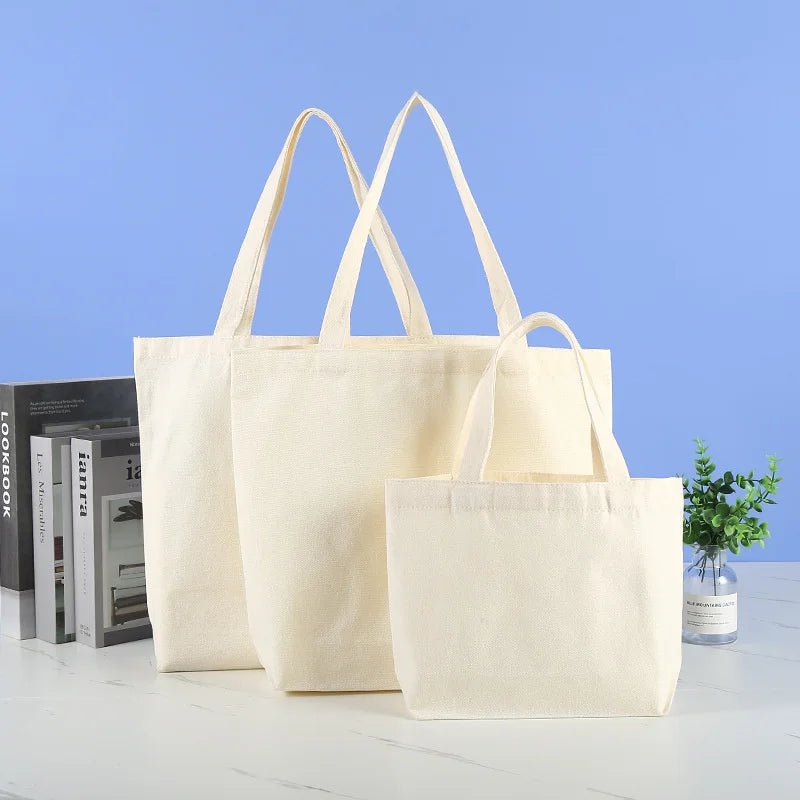 Blank Canvas Tote Bags – Reusable Cotton Shopping Bags for DIY Printing & Everyday Use