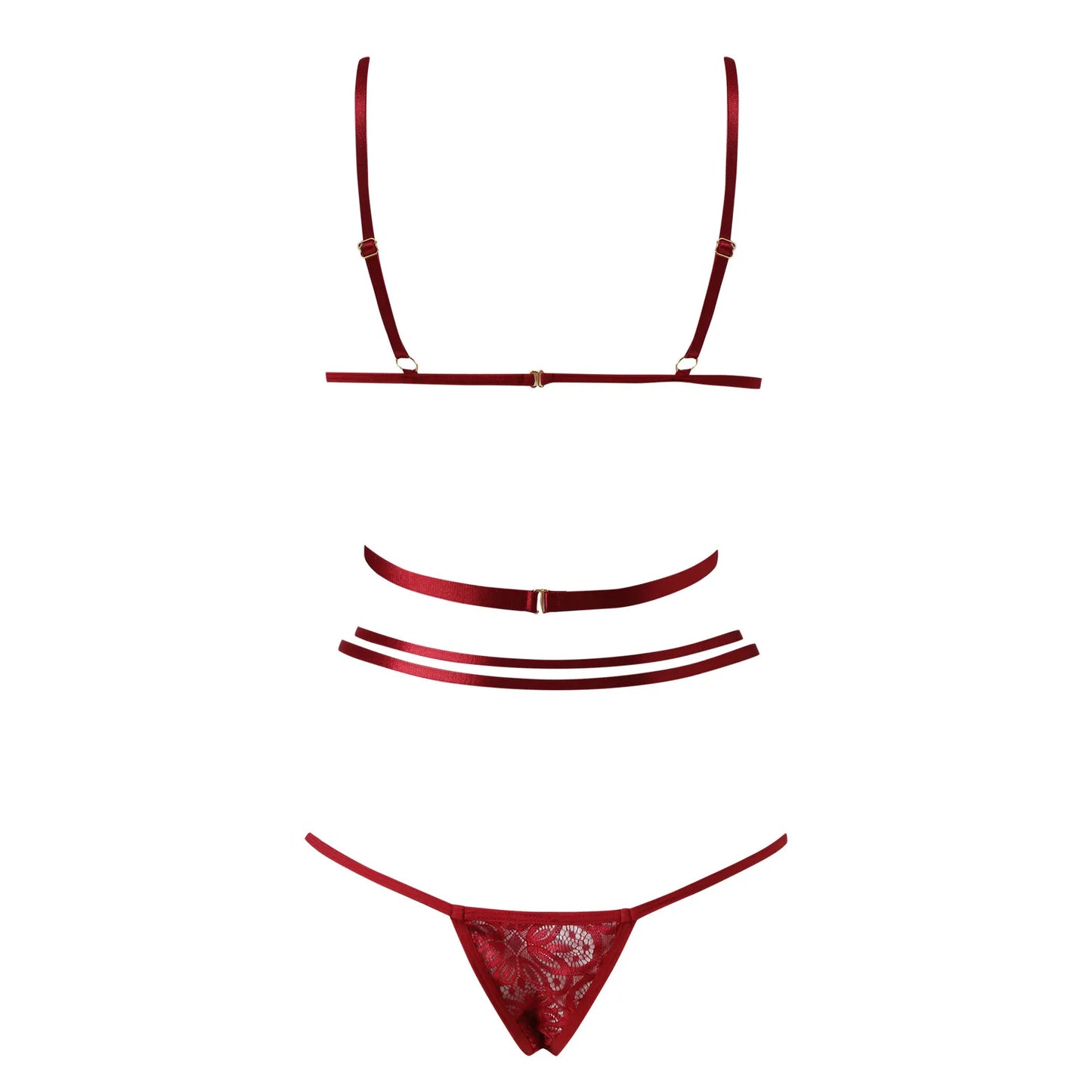 Sexy Lace Lingerie Set – Strappy Push Up Bra & Panty Set for Women