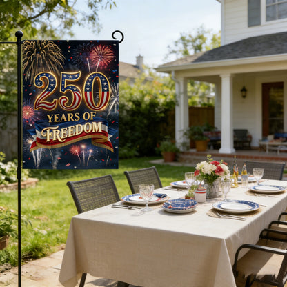 250th Anniversary Garden Flag Patriotic Banner Independence Day 4th of July Decoration for Garden Yard Porch Lawn Outdoor Decor