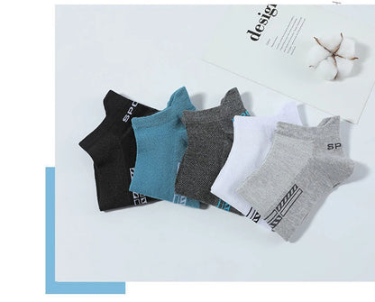 5 Pairs Men’s No Show Sports Socks – Breathable Low Cut Athletic Ankle Socks Set
