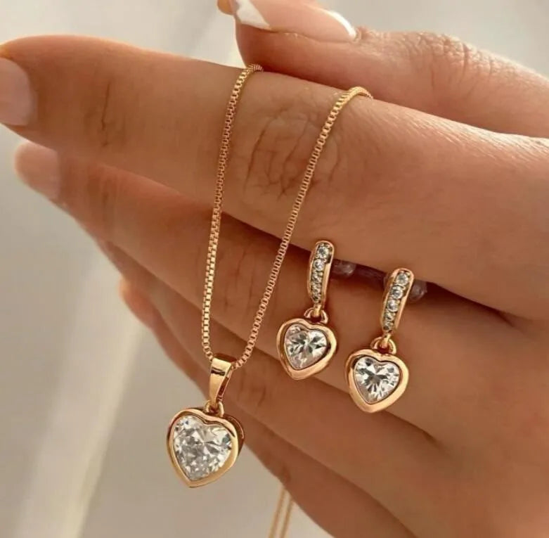 Pearl Necklace & Earrings Set – Elegant Gold Pearl Jewelry Set for Women