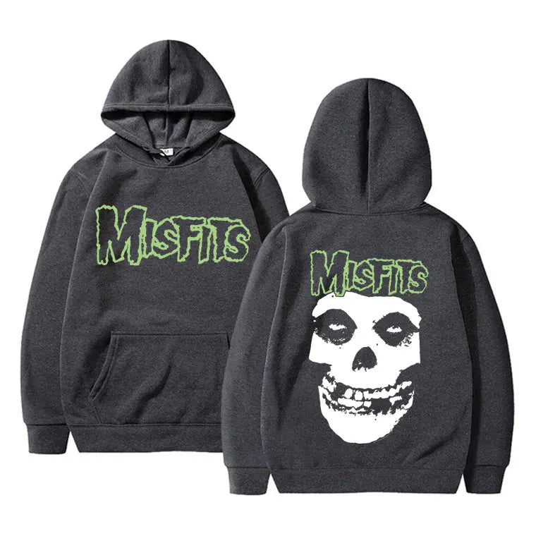 Misfits Skull Hoodie – Punk Rock Graphic Pullover Hoodie for Men & Women