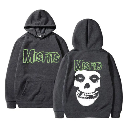 Misfits Skull Hoodie – Punk Rock Graphic Pullover Hoodie for Men & Women