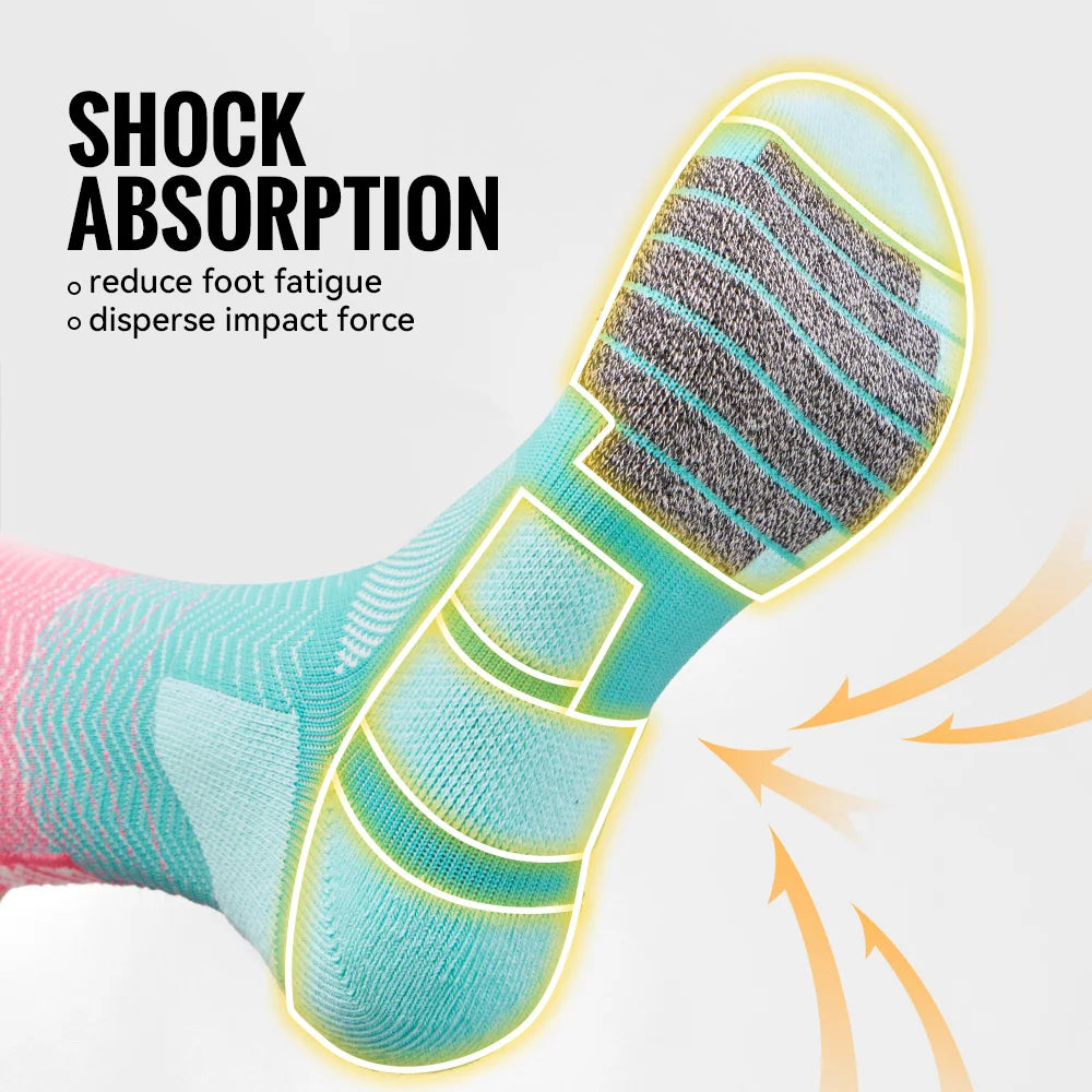 Compression Running Socks – Breathable Athletic Sports Crew Socks