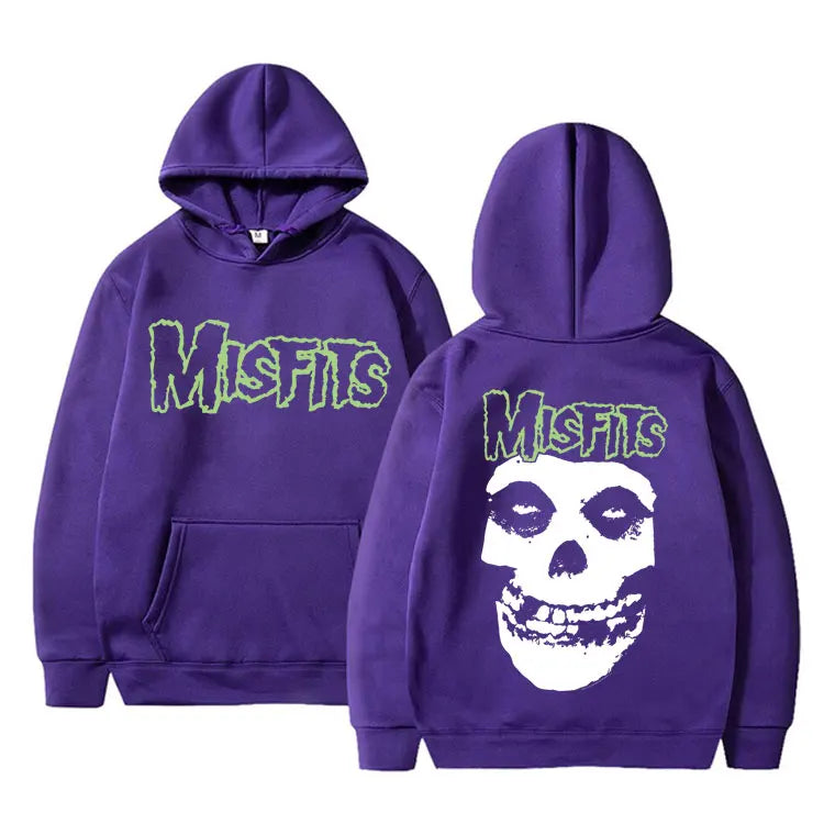 Misfits Skull Hoodie – Punk Rock Graphic Pullover Hoodie for Men & Women