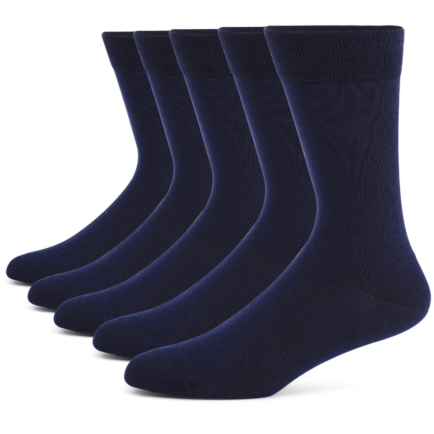 5 Pairs Men’s Dress Crew Socks Set – Classic Patterned Business Casual Socks