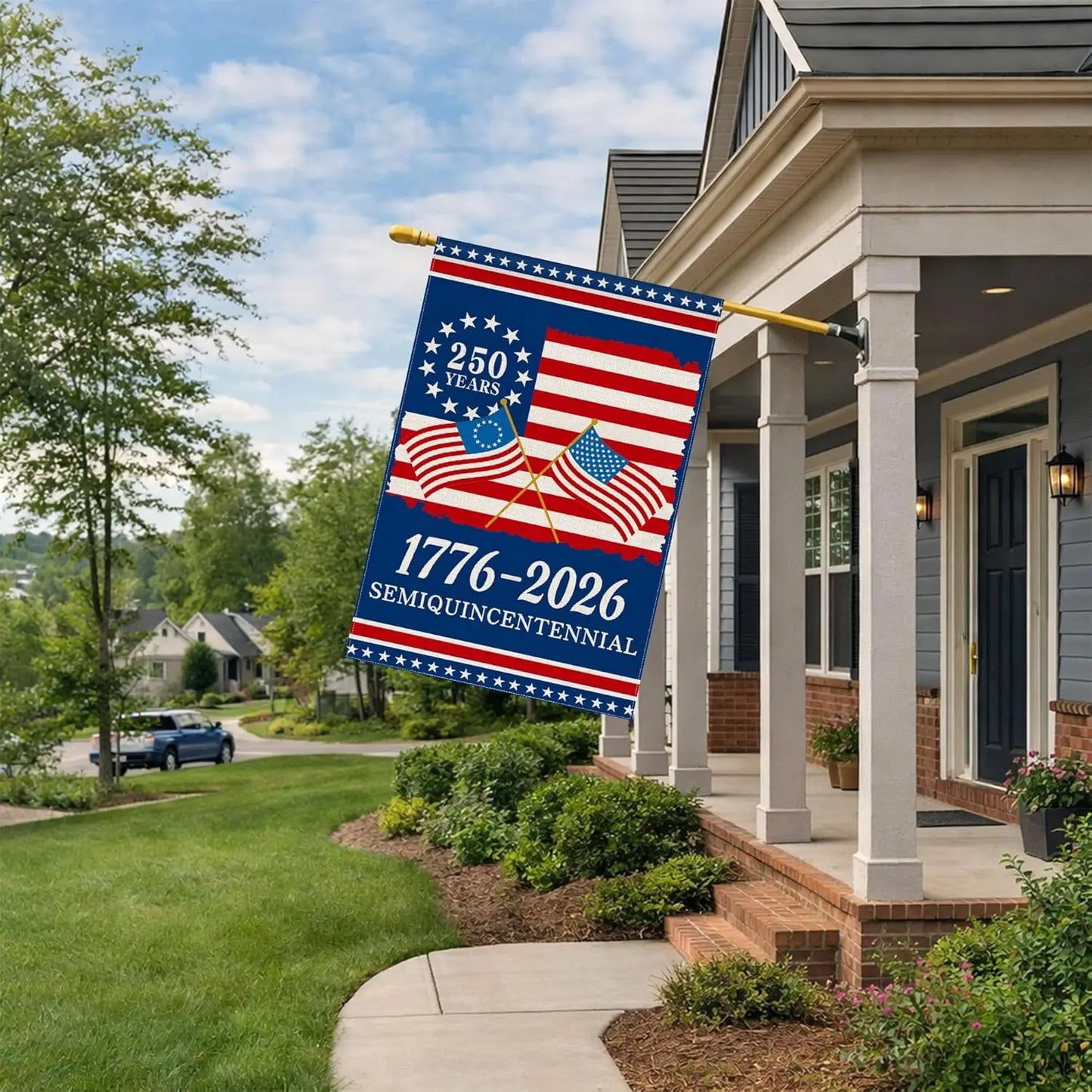 250th Anniversary America Garden Flag, 1776-2026 USA 250 Years Banner 4th of July Patriotic