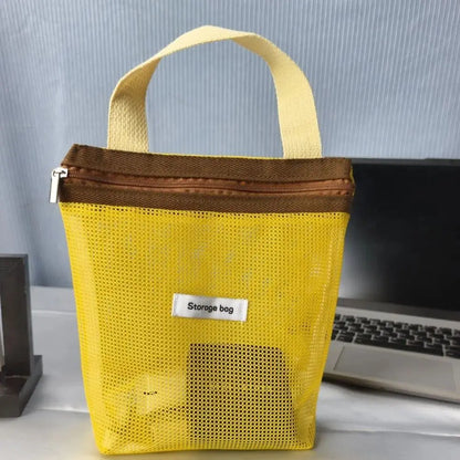 Colorful Mesh Storage Tote Bags – Reusable Portable Organizer Bags for Travel & Daily Use