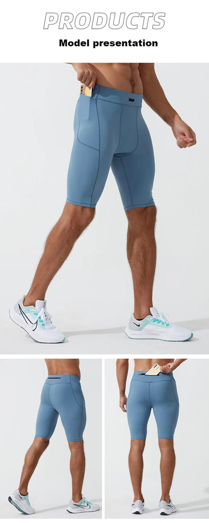 Men’s Compression Cycling Shorts – High Stretch Athletic Running Shorts for Gym & Training