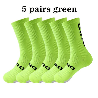 5 Pairs Compression Sports Crew Socks – Breathable Athletic Running & Training Socks