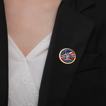 USA 250th Anniversary Round Pin Brooch – 30mm Patriotic Badge