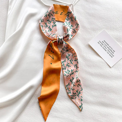 Vintage Paisley Hair Scarf for Women – Satin Headband Neck Tie Ribbon