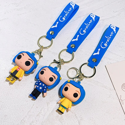 Coraline Character Keychain – Cute Cartoon Figure Bag Charm Keyring