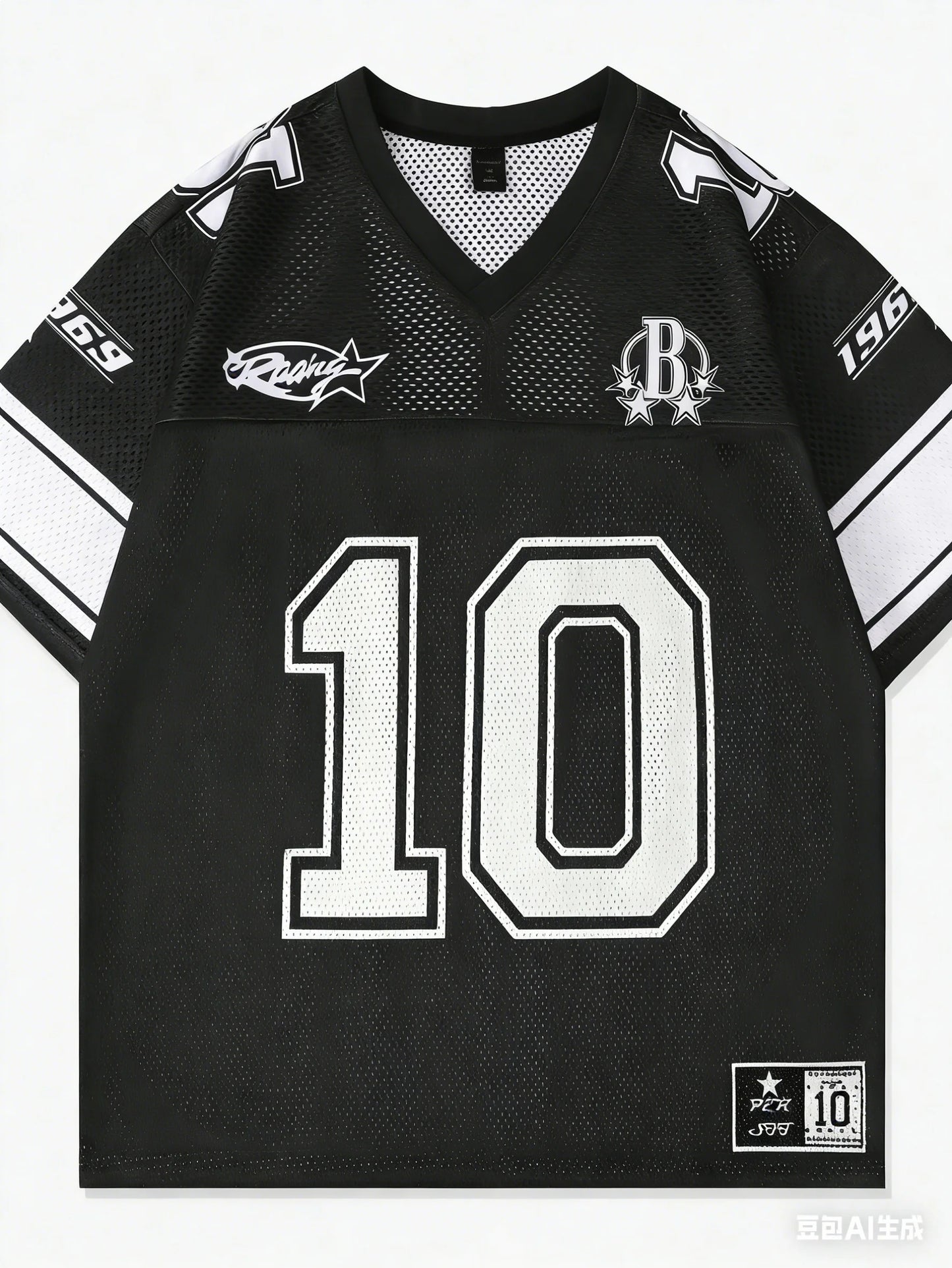 Number 10 Oversized Jersey T-Shirt Women V-Neck Sport Style Casual Summer Streetwear Tee