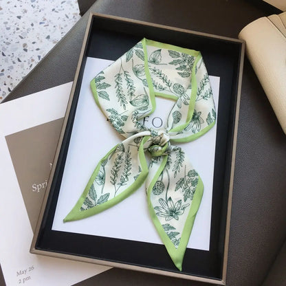 Vintage Paisley Hair Scarf for Women – Satin Headband Neck Tie Ribbon
