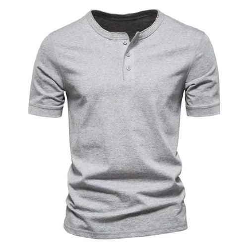 Men’s Casual Henley T-Shirt – Slim Fit Short Sleeve Cotton Tee