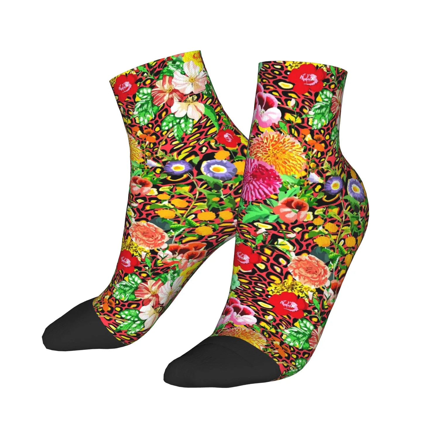 Floral Print Ankle Socks – Vintage Aesthetic Women’s Fashion Socks