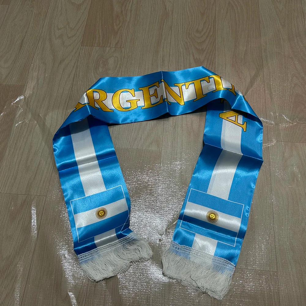 Argentina World Cup 2026 Fan Scarf | Double-Sided Satin Flag Scarf