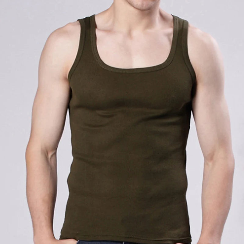 Men’s Ribbed Tank Top – Sleeveless Cotton Gym Shirt Casual Fitness Undershirt for Summer