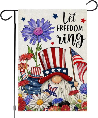 4Th of July Garden Flags for Outside, Let FREEDOM Ring Patriotic