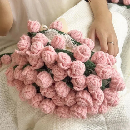 Handmade Crochet Rose Blanket Bouquet | Unique Birthday Gift for Her