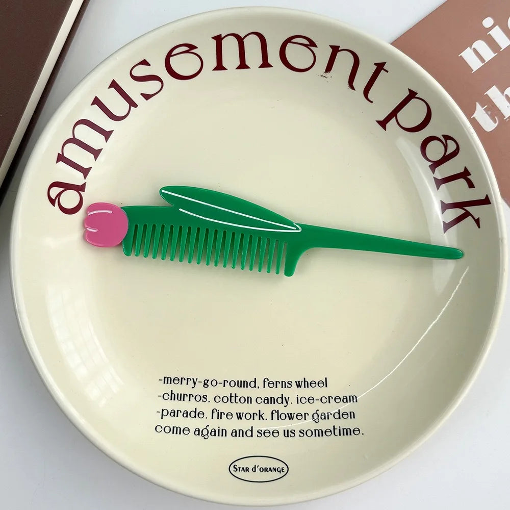 Cute Animal & Fruit Hair Comb Collection – Kawaii Acetate Detangling Comb for Women, Kids & Aesthetic Accessories
