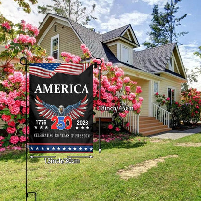 USA 250th Anniversary Garden Flag 12x18 Inch Bald Eagle 1776-2026 Patriotic Garden Flags 4th of July Independence Day