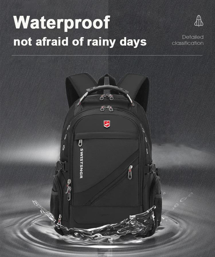 SWISSTSNGR Waterproof Backpack – Casual Laptop & College Bag