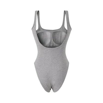 Women's Sculpting Modern Low Back Tank Bodysuit With Bra Insert