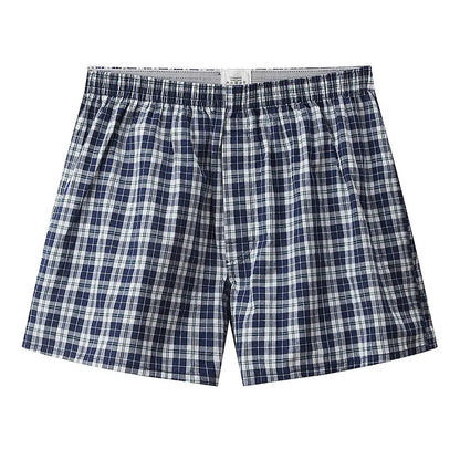 Men’s Cotton Boxer Shorts Pack – Soft Plaid Printed Loose Fit Breathable Underwear for Everyday Comfort