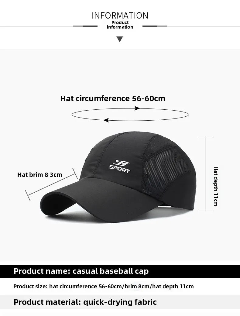 Breathable Sports Baseball Cap – Lightweight Quick Dry Running Hat