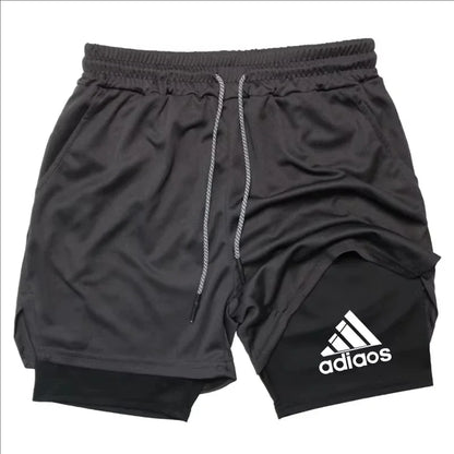 Men’s 2 in 1 Athletic Shorts – Compression Running Gym Shorts Quick Dry Sportswear for Men